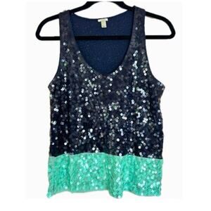 JCrew Color Block Sequin Tank